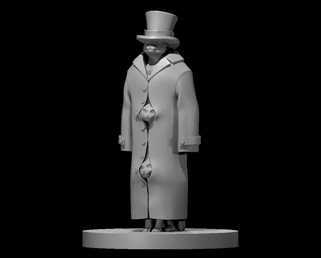 A totally normal commoner with a nice hat ... not a bunch of cats. Nope. — modelo 3D
