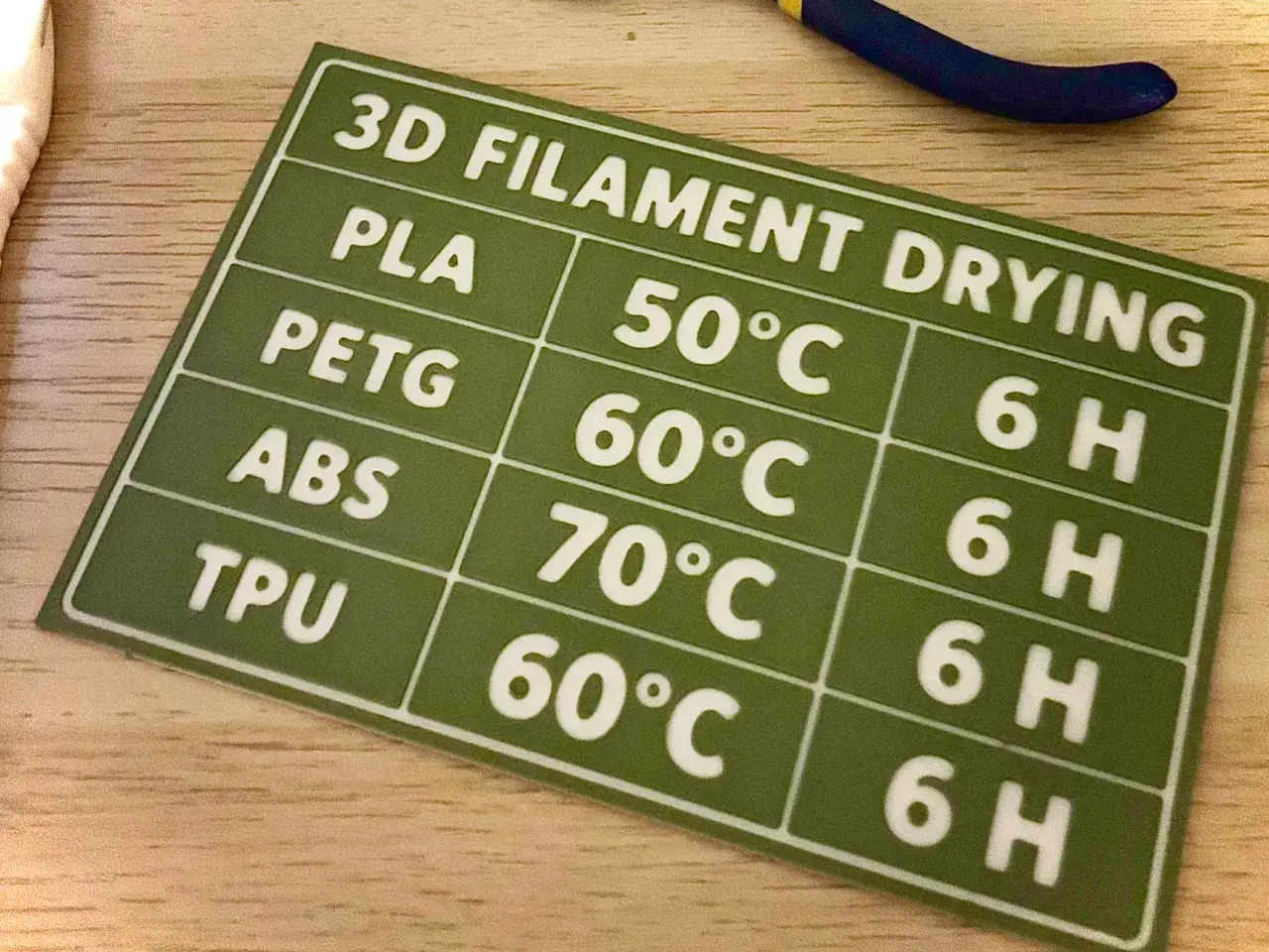 Simple Basic Filament Drying Settings Guide — modelo 3D