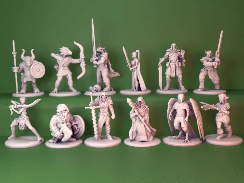 DnD Player Character pack5 miniatures — modelo 3D
