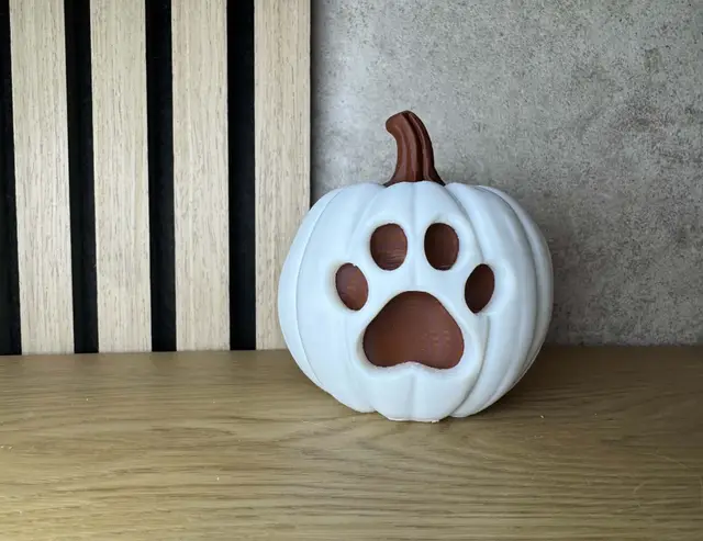 Paw Print Pumpkin – Autumn & Halloween Decoration — modelo 3D