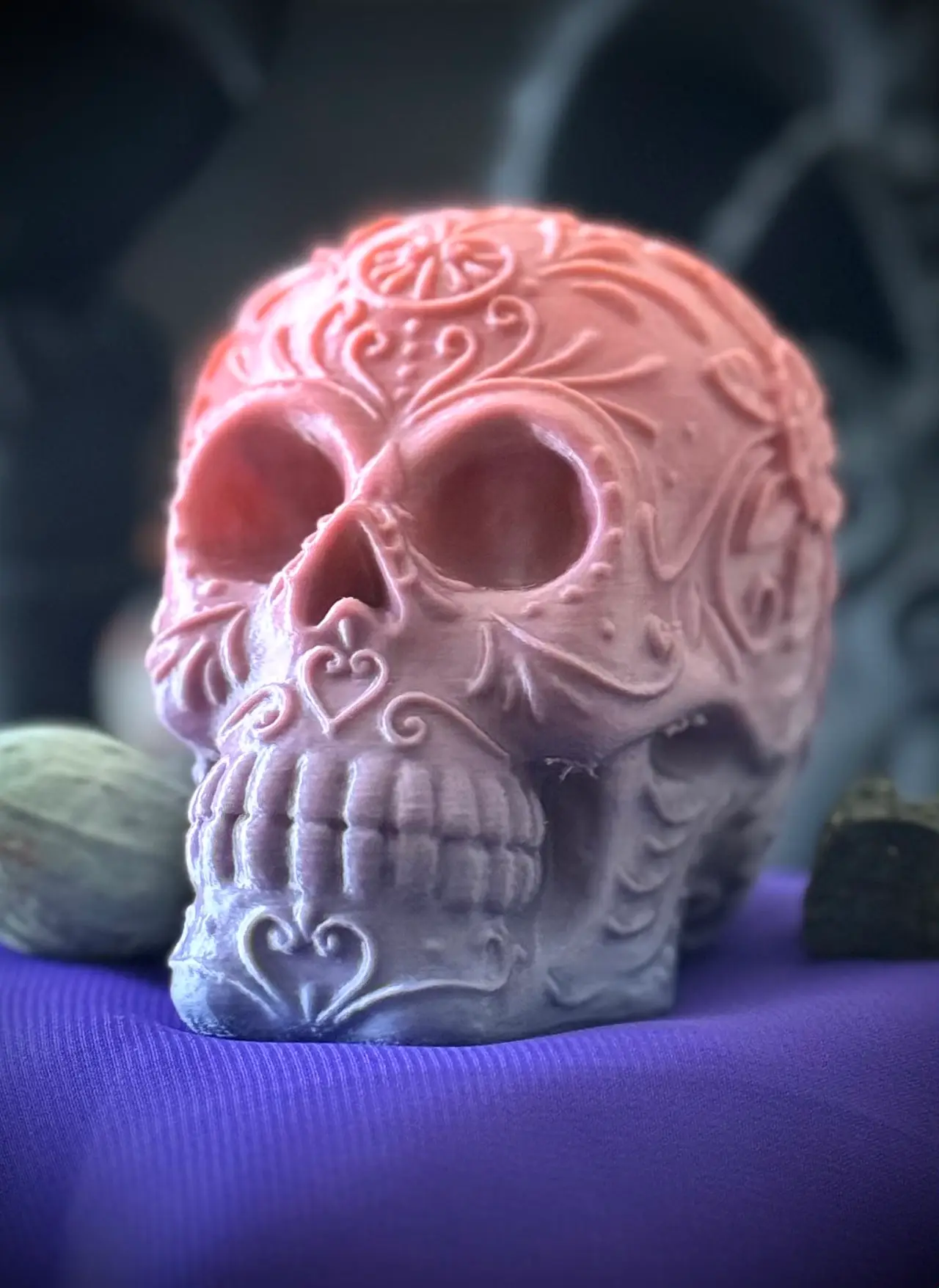 Floral Detail Halloween Skull — modelo 3D