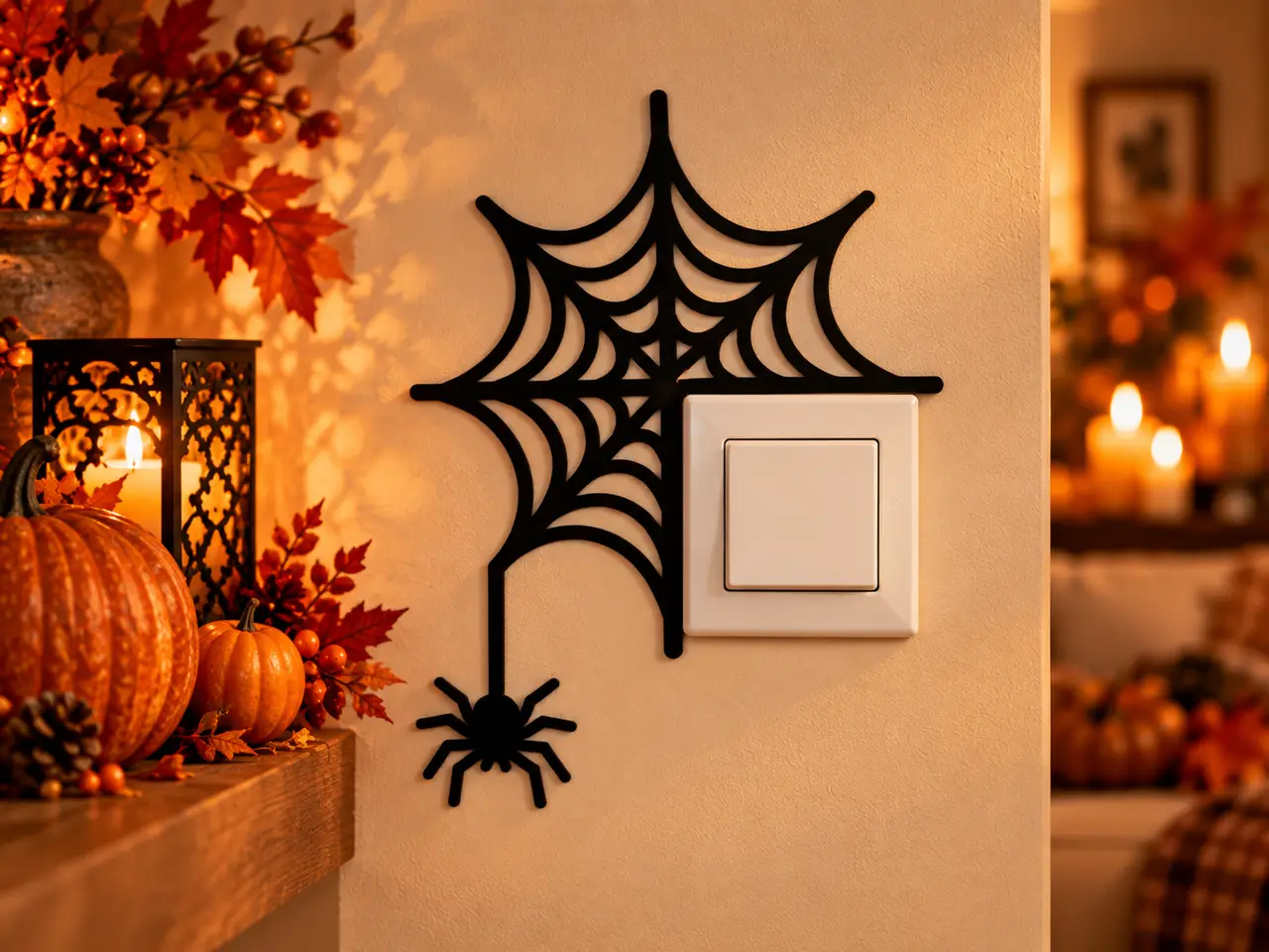 Halloween Spider Web Light Switch Wall Art – Spooky Switch Decor — modelo 3D
