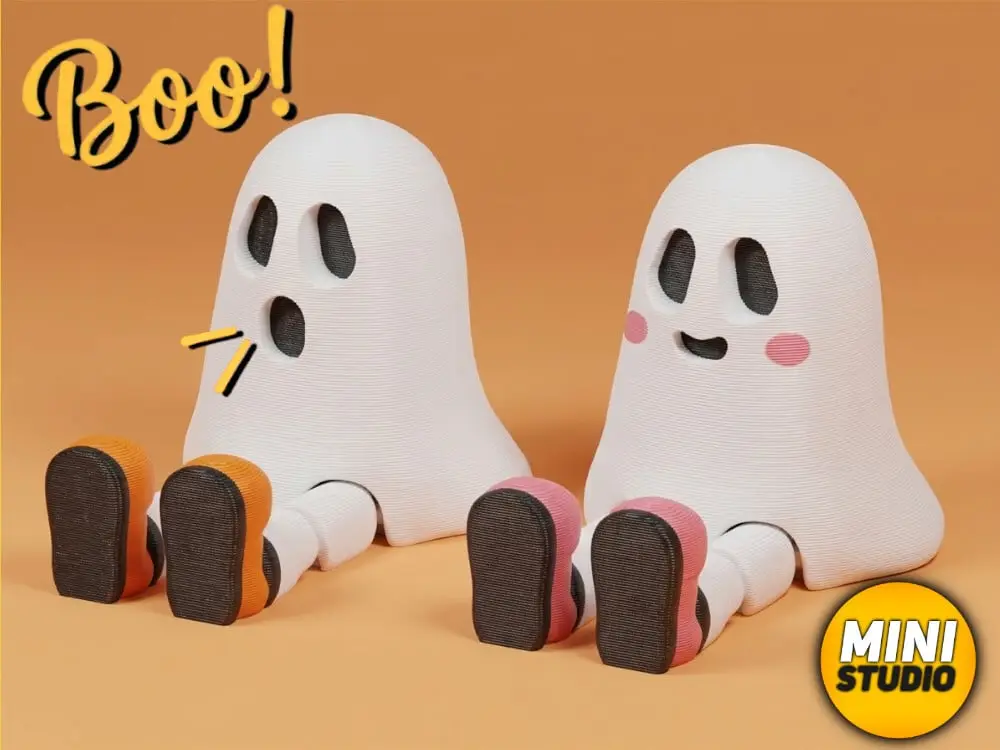 Flexi Halloween Ghost + Keychain Version — modelo 3D