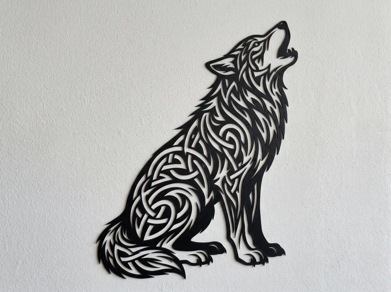 Celtic Howling Wolf - wall art — modelo 3D