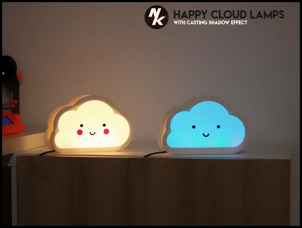 Happy Cloud Lamps - With Casting Shadow Effect — modelo 3D