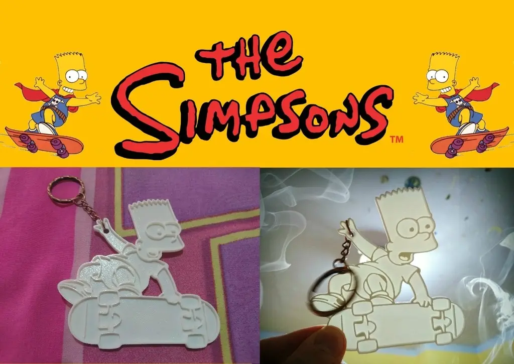 bart keychain lithophane — modelo 3D