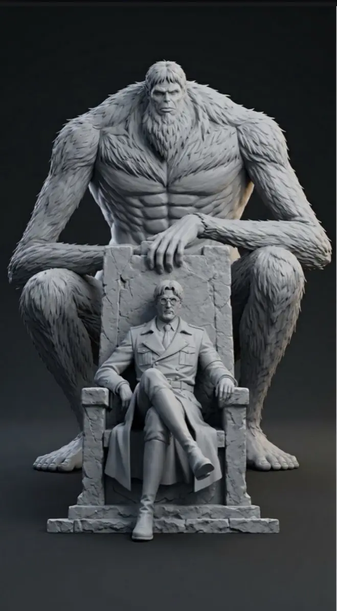 Zeke Yeager Beast Titan Diorama Attack on Titan 3D Print Model - The Warchief on Throne — modelo 3D
