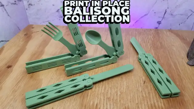 Butterfly/Balisong Collection - Print In Place! Including a Spork! — modelo 3D