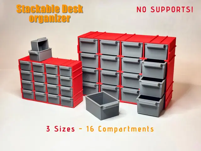 Workshop / Desk Organizer / Stackable / 3 Sizes — modelo 3D