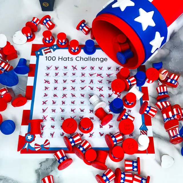 🇺🇸 The 100 Hidden Uncle Sam Hats 4th July Game + PDF 📝🇺🇸✨ — modelo 3D