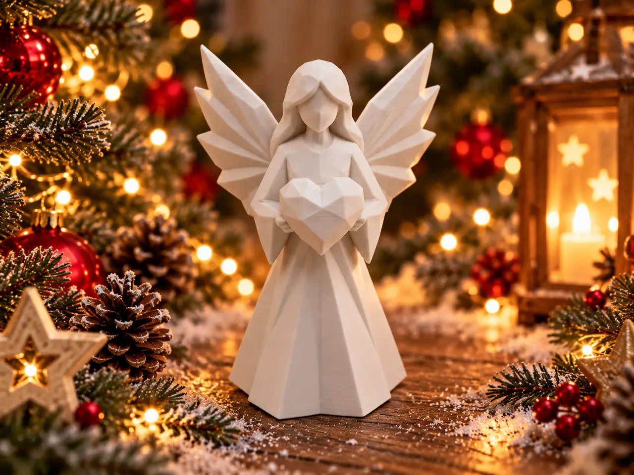 Herzensengel, Low Poly Angel, Multicolor — modelo 3D