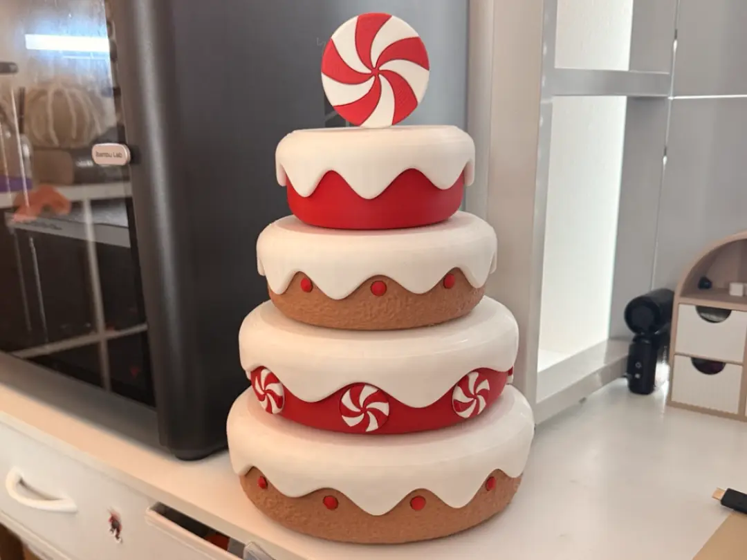 Gingerbread Christmas Peppermint Cake No Ams — modelo 3D