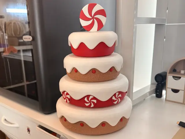 Gingerbread Christmas Peppermint Cake No Ams — modelo 3D