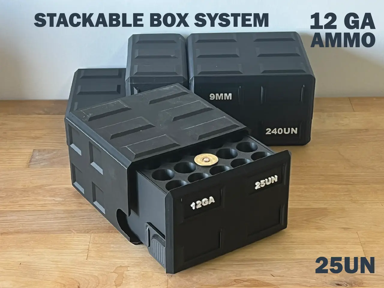Stackable Ammo Box Double Tall 12 GAUGE — modelo 3D