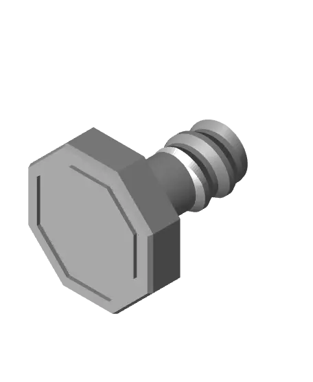 13 mm Small Thread, Flat Head, Shank Bolt — modelo 3D