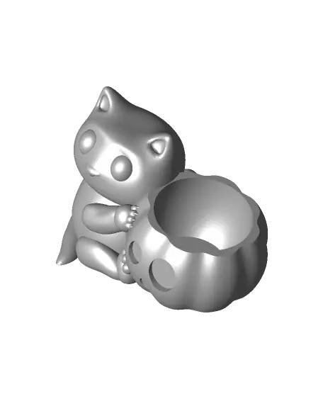 Cat with Pumpkin — modelo 3D