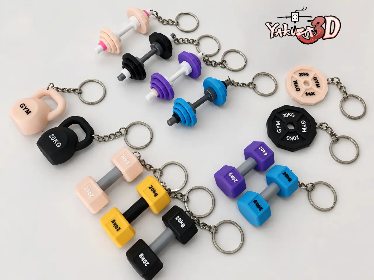 All Models Of Gym Keychains (CUSTOMIZABLE TEXT) — modelo 3D