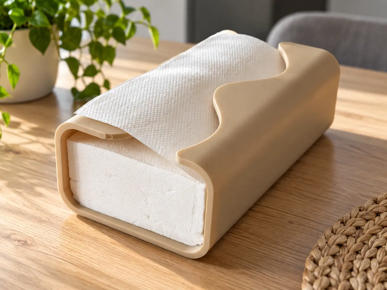 Wavy Paper Towel Holder – Minimalist Tissue Dispenser — modelo 3D