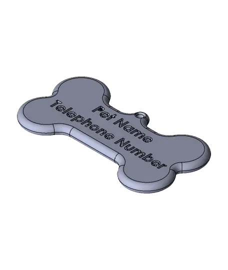 Customizable Dog's Tag — modelo 3D