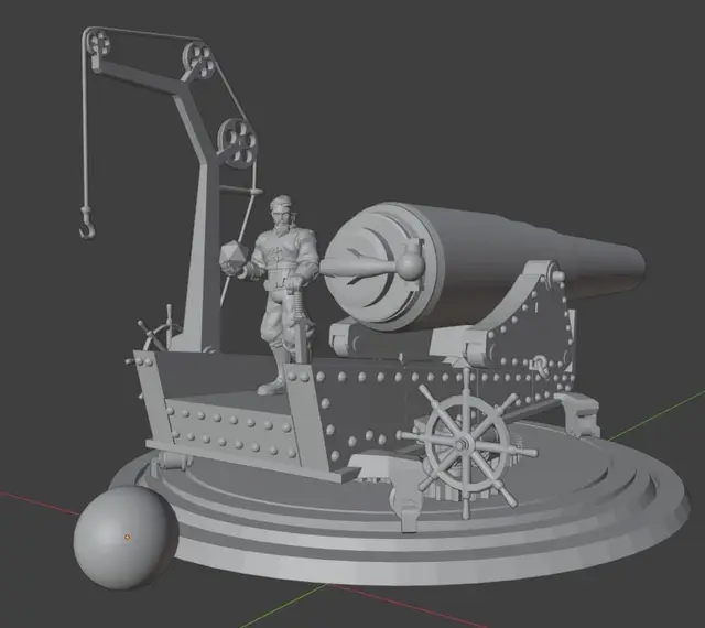 1800s Massive cannon — modelo 3D