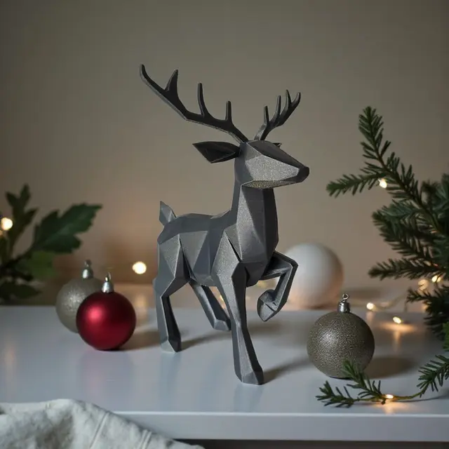 Minimalist (Christmas) low poly reindeer — modelo 3D