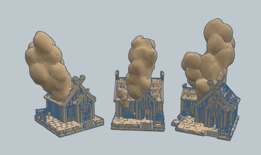 Rohan Houses on Fire 10mm Scale — modelo 3D
