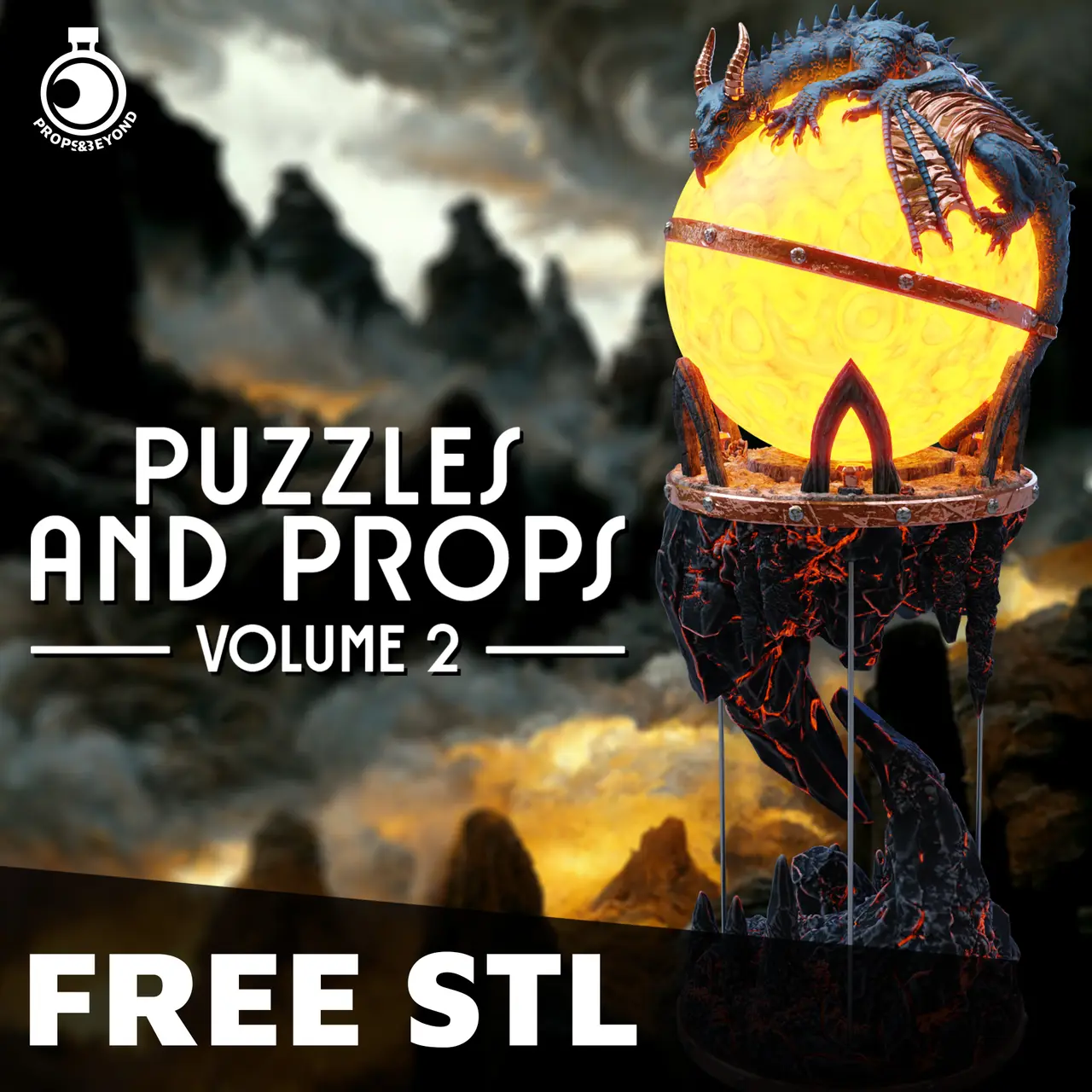 Puzzles and Props - Volume 2 - Orb of Dragonkind - FREE STL — modelo 3D