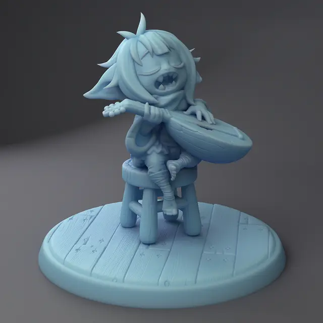 Gaz, Goblin Bard ( Female Goblin Bard with Lute ) — modelo 3D