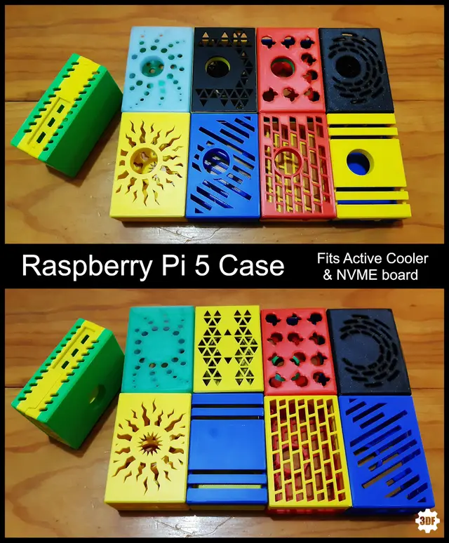 Raspberry Pi 5 Case - Fits Active Cooler & NVME board — modelo 3D