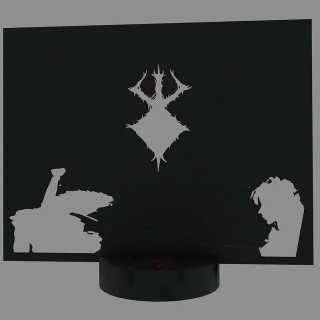 BERSERK GUTS ECLIPSE SHADOW WALL ART - GLOWING NIGHT LAMP ( IN HONOR OF HALLOWEEN, THIS ITEM IS TEMPORARILY FREE, END 31 OCT 23:59) — modelo 3D