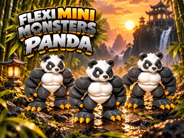 Flexi Mini Monsters: Panda — modelo 3D