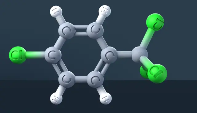 4-Chlorobenzotrichloride — CAS 5216-25-1 — modelo 3D