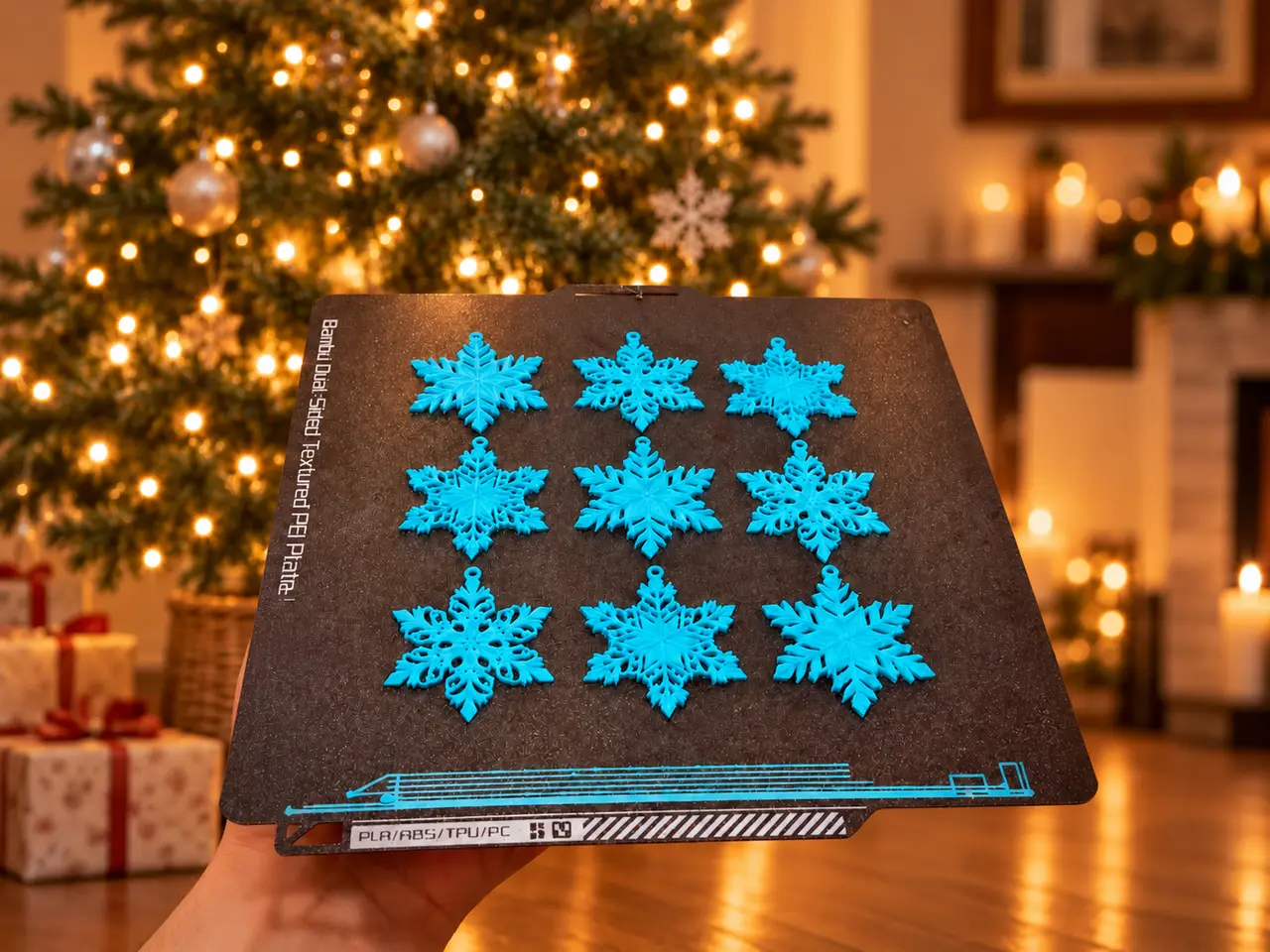 Christmas decoration set - Snowflakes detailed — modelo 3D