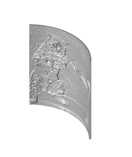 Lithophane of a Cat Fighting a Racoon — modelo 3D