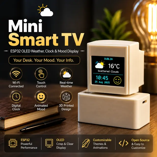 Mini Smart TV – Weather, Clock & Mood Display — modelo 3D