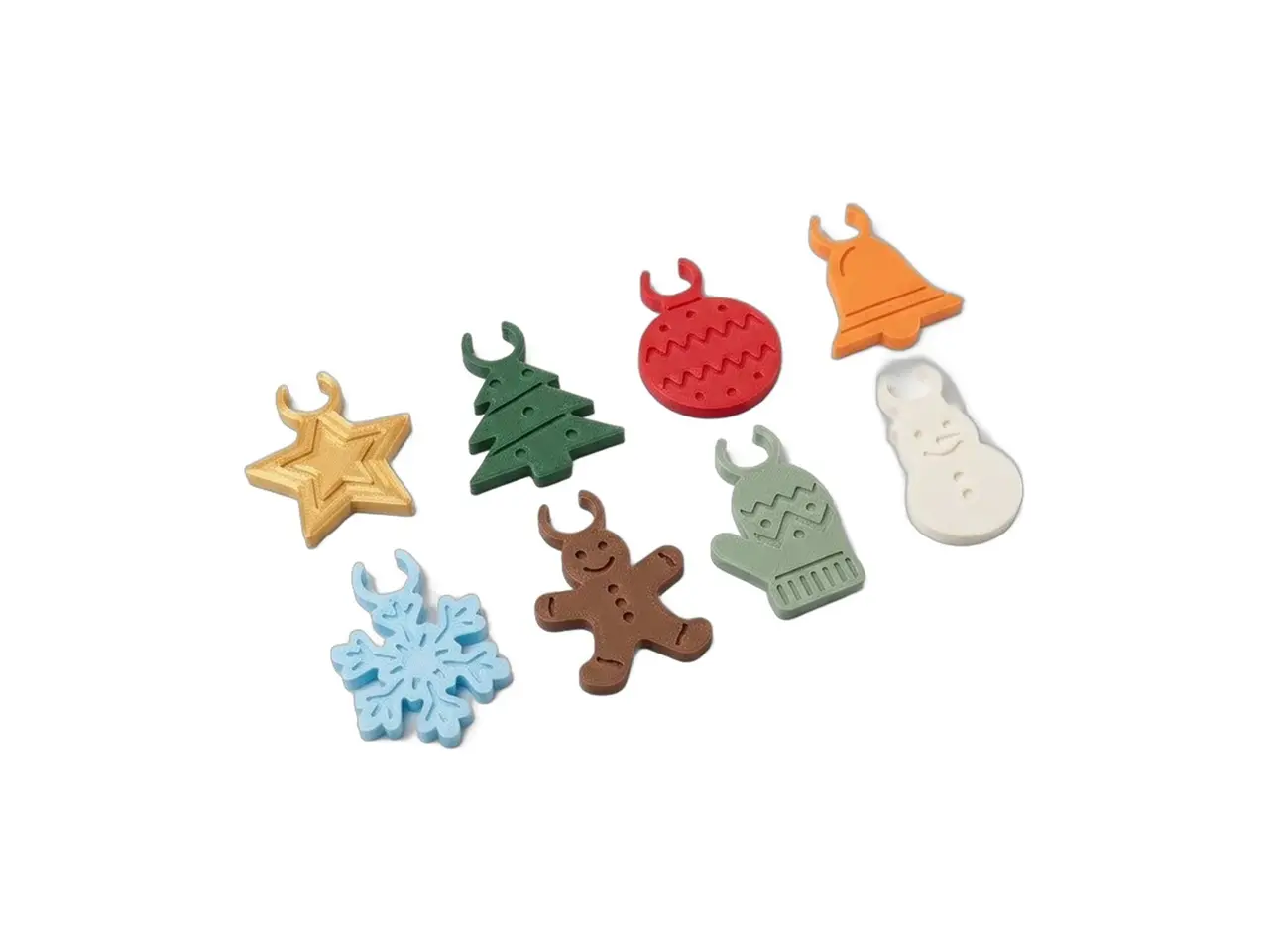 Christmas Wine Glass Charms - 8 Clip-On Markers — modelo 3D