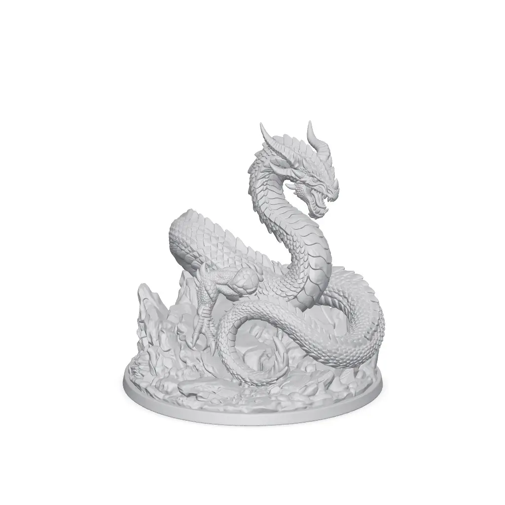 1000+ Minis, Free Kickstarter Sample, Lindworm Dragon Monster Miniature — modelo 3D