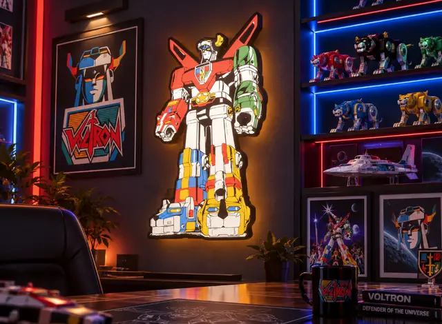 Voltron Defender of the Universe | Full Body 3D Printed LED Light Box — modelo 3D
