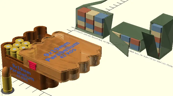9mm ammo box for harbor freight 30 cal ammo can stacking — modelo 3D