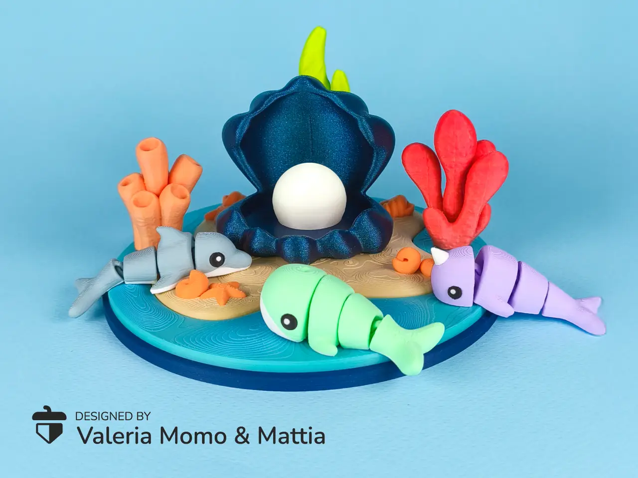 Diorama for Cute Flexi Animals 🐬🫧, Oceanic Mammals 🫧💙 — modelo 3D
