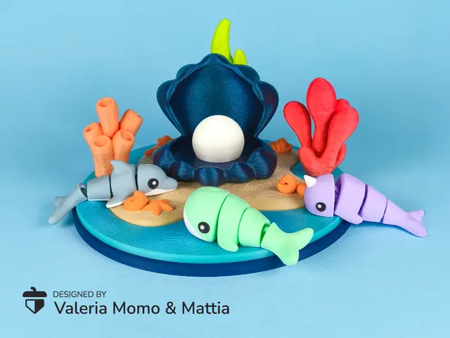 Diorama for Cute Flexi Animals 🐬🫧, Oceanic Mammals 🫧💙 — modelo 3D