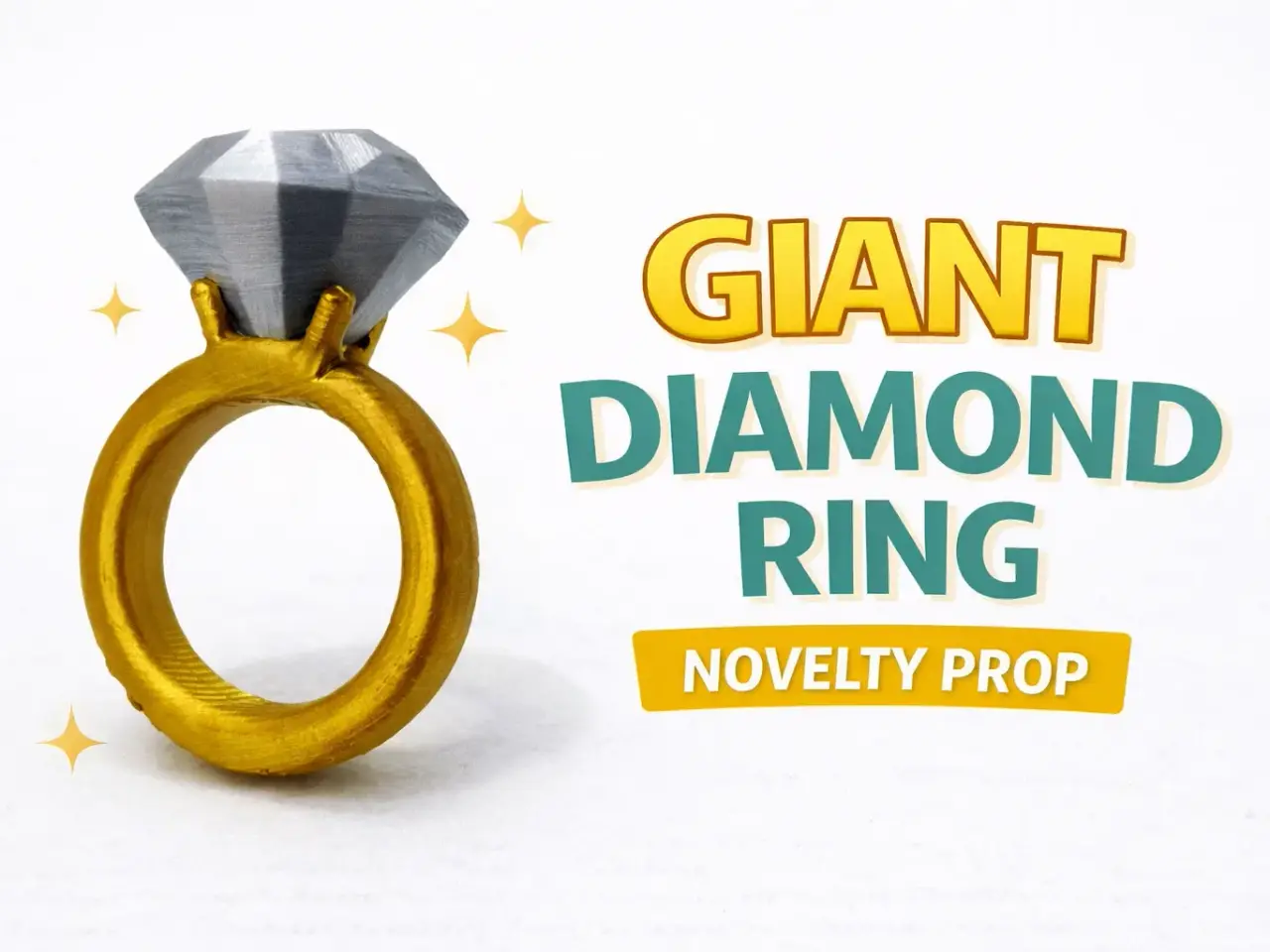 Giant Diamond Ring — Novelty Prop & Display Piece 3D File (STL/3MF) — modelo 3D