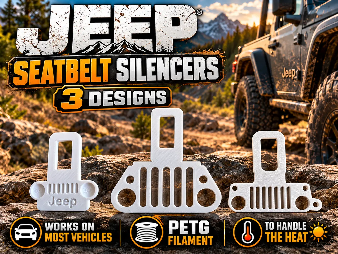 Jeep Seatbelt Silencers — modelo 3D