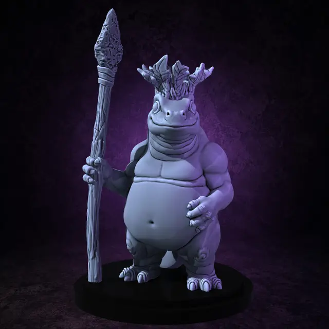 Lizardfolk Crowned Spearman (supportless) — modelo 3D