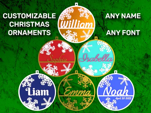 Customizable Christmas Name Ornament — modelo 3D