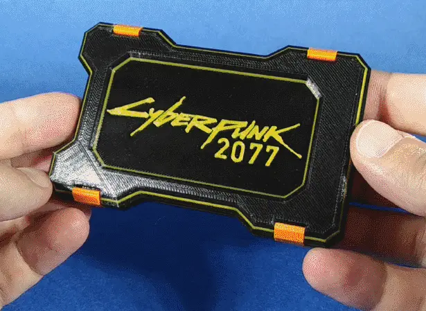 CARDHOLDER-WALLET (only back plate with logo Cyberpunk) — modelo 3D