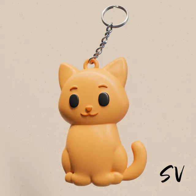 Kitty keychain with you — modelo 3D
