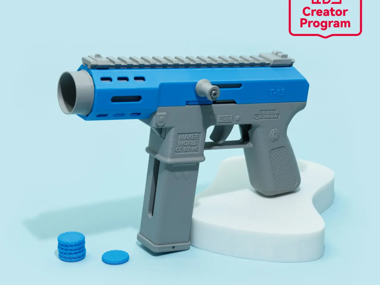 T-15/TEC-9 Disc Shooter V3.5 — modelo 3D