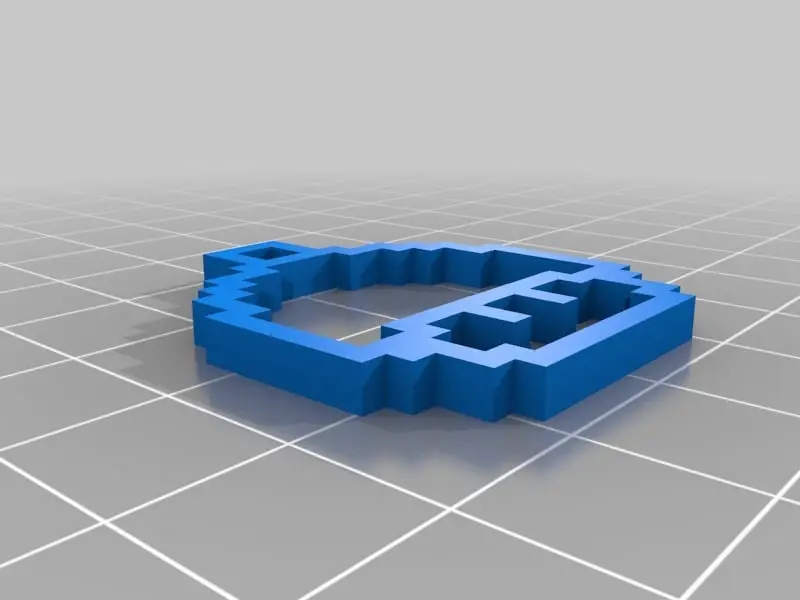 Super Mario 8-Bit Mushroom Keychain — modelo 3D