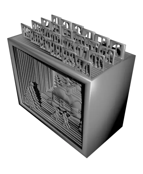 Christmas Scene Silhouette Advent Calendar — modelo 3D